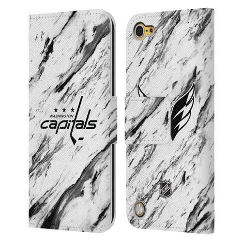 NHL Washington Capitals Marble Leather Book Wallet Case Cover For Apple iPod Touch 5G 5th Gen