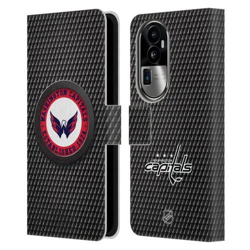 NHL Washington Capitals Puck Texture Leather Book Wallet Case Cover For OPPO Reno10 Pro+