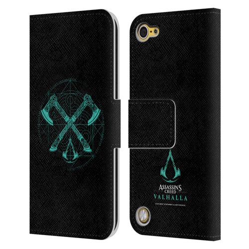 Assassin's Creed Valhalla Compositions Dual Axes Leather Book Wallet Case Cover For Apple iPod Touch 5G 5th Gen