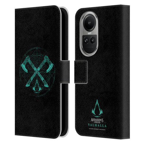 Assassin's Creed Valhalla Compositions Dual Axes Leather Book Wallet Case Cover For OPPO Reno10 5G / Reno10 Pro 5G