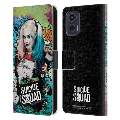Suicide Squad 2016 Graphics Harley Quinn Poster Leather Book Wallet Case Cover For Motorola Moto G73 5G