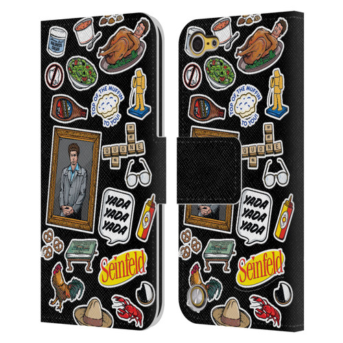 Seinfeld Graphics Sticker Collage Leather Book Wallet Case Cover For Apple iPod Touch 5G 5th Gen