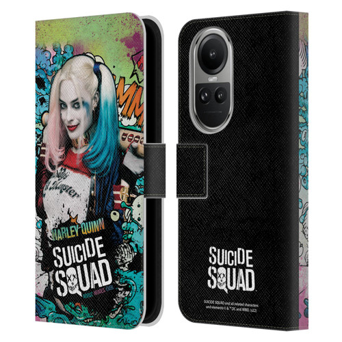 Suicide Squad 2016 Graphics Harley Quinn Poster Leather Book Wallet Case Cover For OPPO Reno10 5G / Reno10 Pro 5G