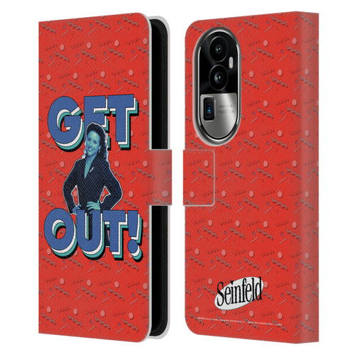 Seinfeld Graphics Get Out! Leather Book Wallet Case Cover For OPPO Reno10 Pro+