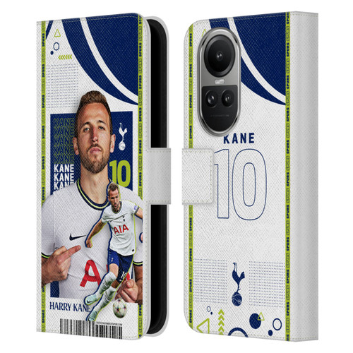 Tottenham Hotspur F.C. 2022/23 First Team Harry Kane Leather Book Wallet Case Cover For OPPO Reno10 5G / Reno10 Pro 5G