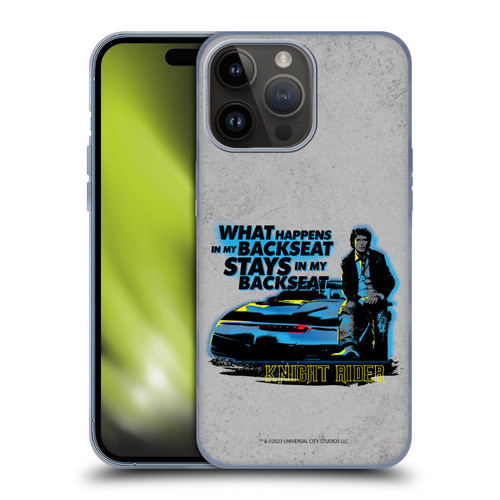 Knight Rider Core Graphics Michael Back Seat Soft Gel Case for Apple iPhone 15 Pro Max
