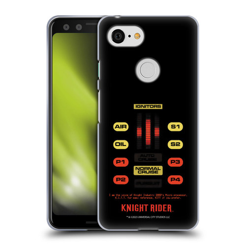 Knight Rider Core Graphics Kitt Control Panel Soft Gel Case for Google Pixel 3