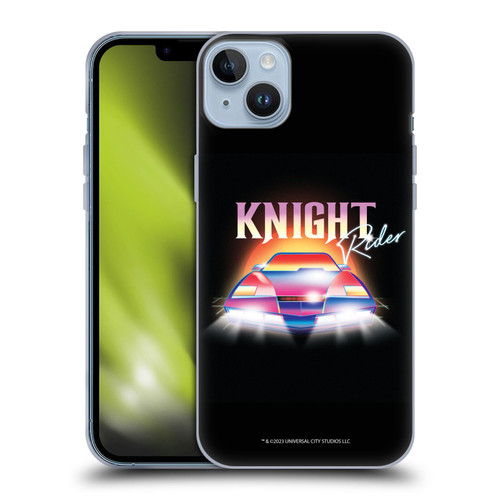 Knight Rider Graphics Kitt 80's Neon Soft Gel Case for Apple iPhone 14 Plus