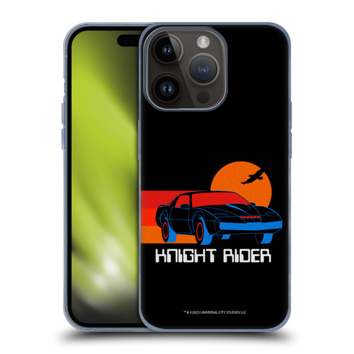 Knight Rider Graphics Kitt Sunset Soft Gel Case for Apple iPhone 15 Pro