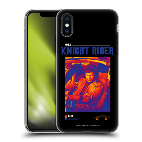Knight Rider Graphics Michael Knight Driving Soft Gel Case for Apple iPhone X / iPhone XS