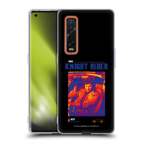 Knight Rider Graphics Michael Knight Driving Soft Gel Case for OPPO Find X2 Pro 5G