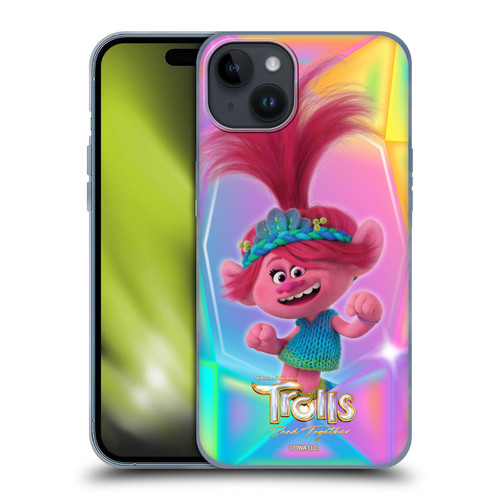 Trolls 3: Band Together Graphics Poppy Soft Gel Case for Apple iPhone 15 Plus
