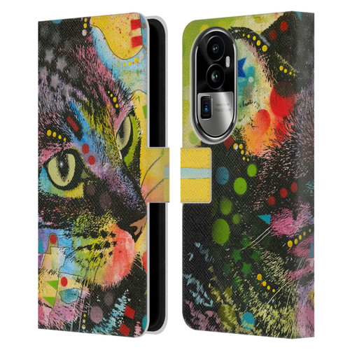 Dean Russo Cats Napy Leather Book Wallet Case Cover For OPPO Reno10 Pro+