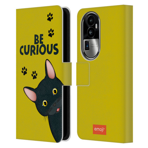 emoji® Cats Curious Leather Book Wallet Case Cover For OPPO Reno10 Pro+