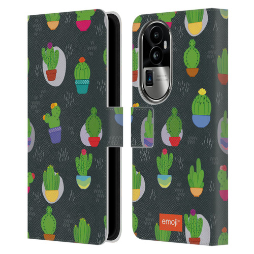 emoji® Cactus And Pineapple Pattern Leather Book Wallet Case Cover For OPPO Reno10 Pro+