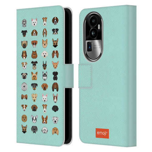 emoji® Dogs Breeds Leather Book Wallet Case Cover For OPPO Reno10 Pro+