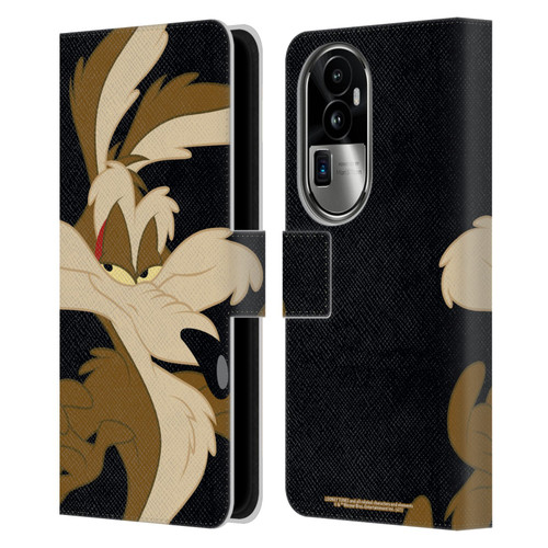Looney Tunes Characters Wile E. Coyote Leather Book Wallet Case Cover For OPPO Reno10 Pro+