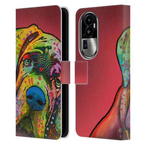 Dean Russo Dogs Mastiff Leather Book Wallet Case Cover For OPPO Reno10 Pro+