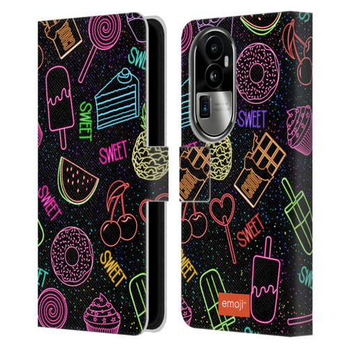 emoji® Neon Sweet Leather Book Wallet Case Cover For OPPO Reno10 Pro+