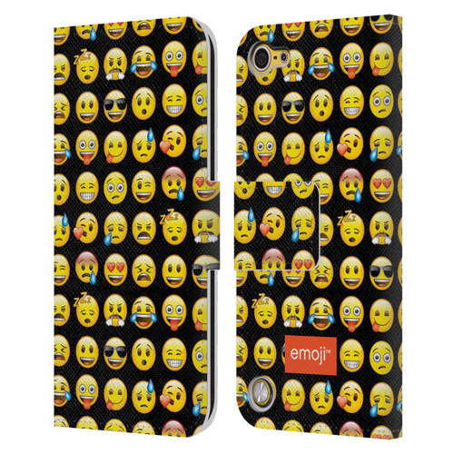 emoji® Smileys Pattern Leather Book Wallet Case Cover For Apple iPod Touch 5G 5th Gen