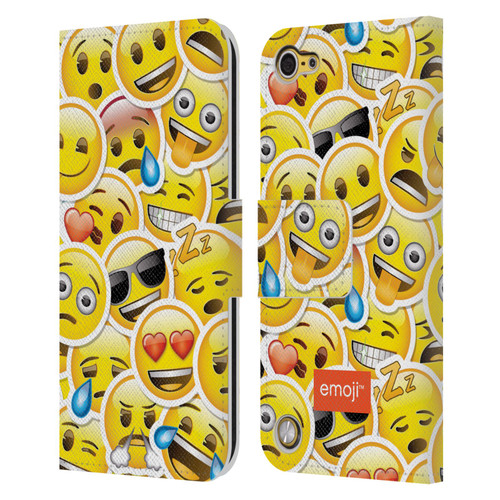 emoji® Smileys Stickers Leather Book Wallet Case Cover For Apple iPod Touch 5G 5th Gen