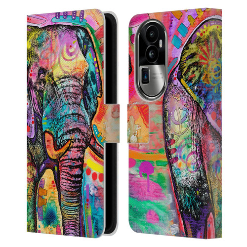 Dean Russo Wildlife 2 Elephant Leather Book Wallet Case Cover For OPPO Reno10 Pro+