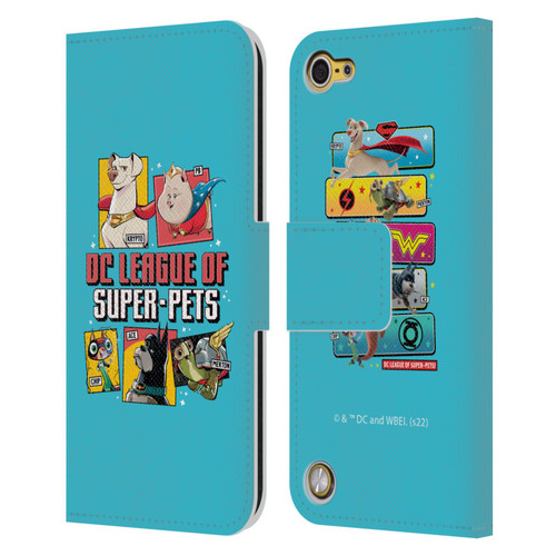 DC League Of Super Pets Graphics Characters 2 Leather Book Wallet Case Cover For Apple iPod Touch 5G 5th Gen