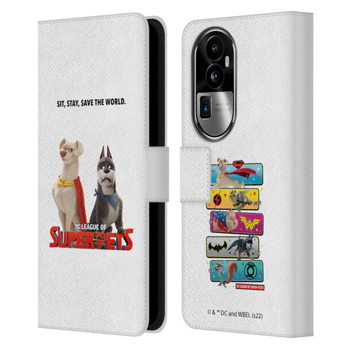 DC League Of Super Pets Graphics Characters 1 Leather Book Wallet Case Cover For OPPO Reno10 Pro+
