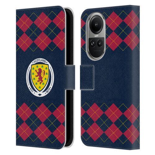 Scotland National Football Team Logo 2 Argyle Leather Book Wallet Case Cover For OPPO Reno10 5G / Reno10 Pro 5G