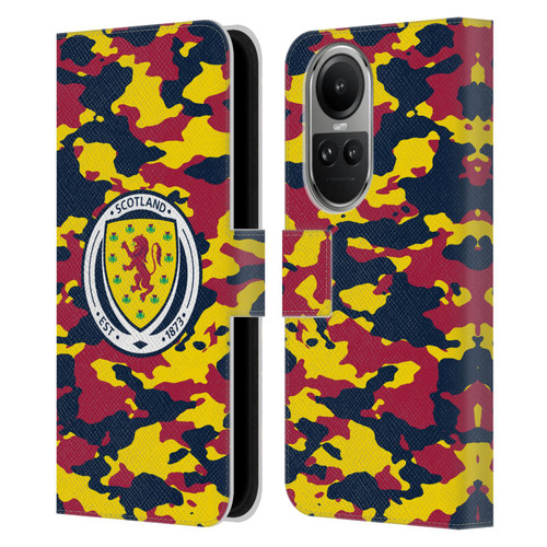 Scotland National Football Team Logo 2 Camouflage Leather Book Wallet Case Cover For OPPO Reno10 5G / Reno10 Pro 5G