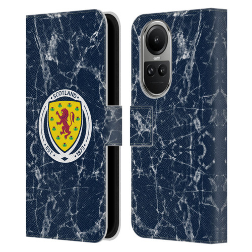 Scotland National Football Team Logo 2 Marble Leather Book Wallet Case Cover For OPPO Reno10 5G / Reno10 Pro 5G