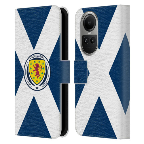 Scotland National Football Team Logo 2 Scotland Flag Leather Book Wallet Case Cover For OPPO Reno10 5G / Reno10 Pro 5G