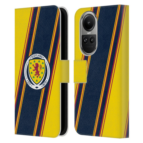Scotland National Football Team Logo 2 Stripes Leather Book Wallet Case Cover For OPPO Reno10 5G / Reno10 Pro 5G