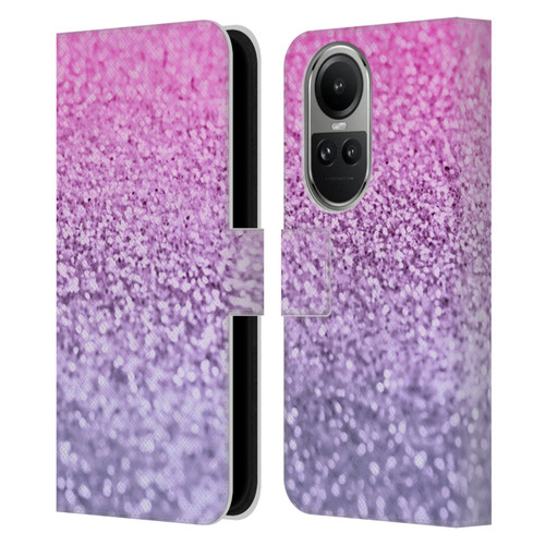 Monika Strigel Glitter Collection Lavender Pink Leather Book Wallet Case Cover For OPPO Reno10 5G / Reno10 Pro 5G