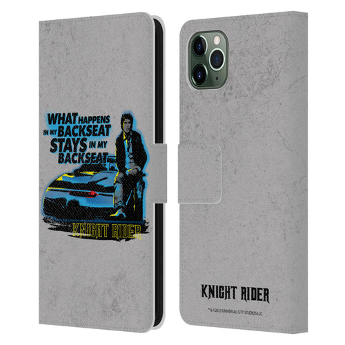 Knight Rider Core Graphics Michael Back Seat Leather Book Wallet Case Cover For Apple iPhone 11 Pro Max