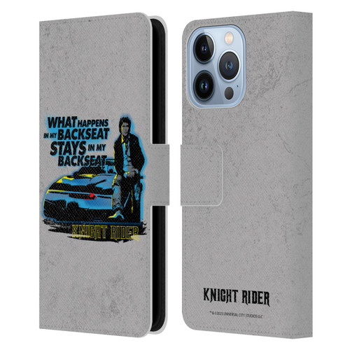 Knight Rider Core Graphics Michael Back Seat Leather Book Wallet Case Cover For Apple iPhone 13 Pro