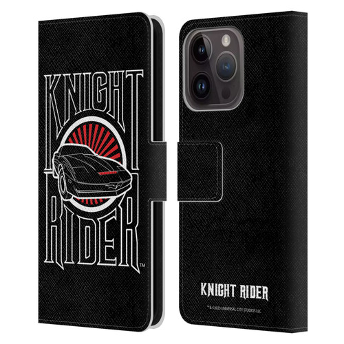 Knight Rider Core Graphics Logo Leather Book Wallet Case Cover For Apple iPhone 15 Pro