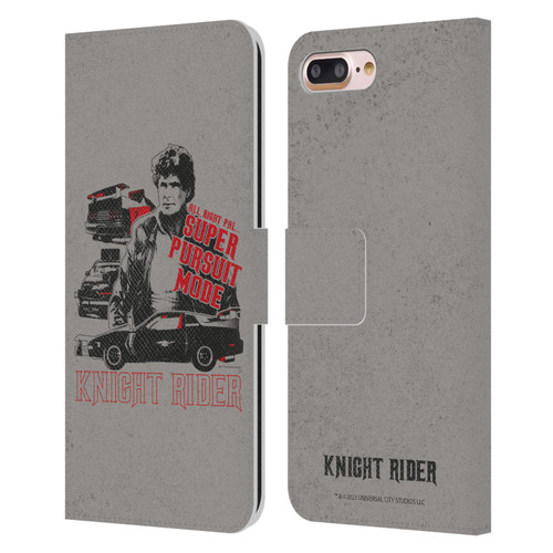Knight Rider Core Graphics Super Pursuit Mode Leather Book Wallet Case Cover For Apple iPhone 7 Plus / iPhone 8 Plus