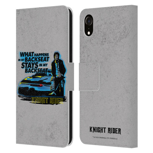 Knight Rider Core Graphics Michael Back Seat Leather Book Wallet Case Cover For Apple iPhone XR