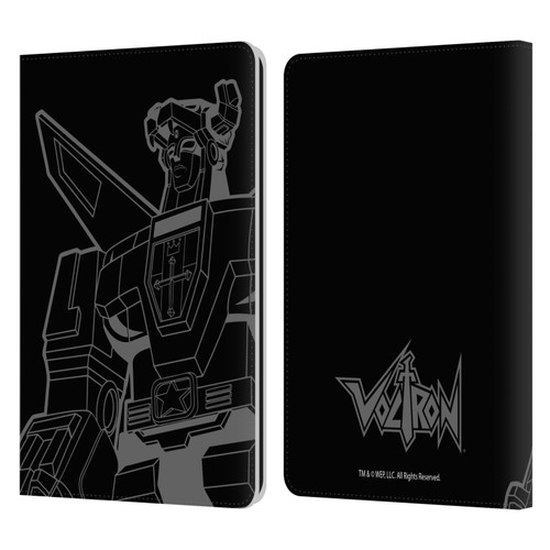 Voltron Graphics Oversized Black Robot Leather Book Wallet Case Cover For Amazon Kindle Paperwhite 1 / 2 / 3