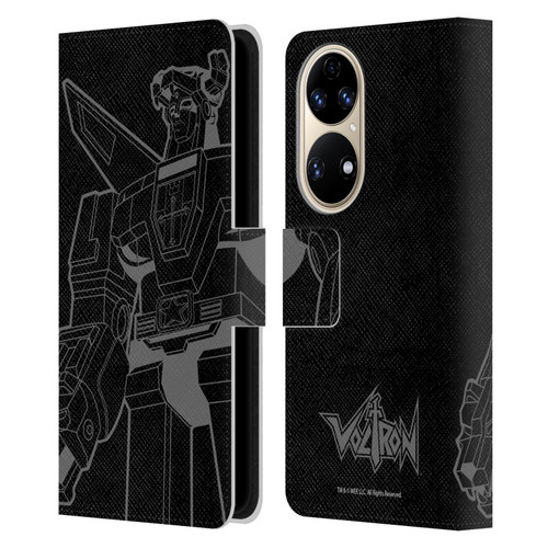 Voltron Graphics Oversized Black Robot Leather Book Wallet Case Cover For Huawei P50