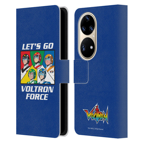 Voltron Graphics Go Voltron Force Leather Book Wallet Case Cover For Huawei P50 Pro