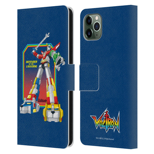 Voltron Graphics Defender Of Universe Plain Leather Book Wallet Case Cover For Apple iPhone 11 Pro Max
