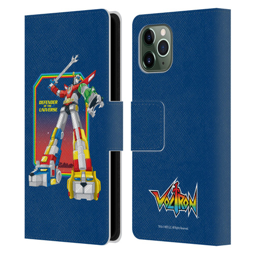 Voltron Graphics Defender Of Universe Plain Leather Book Wallet Case Cover For Apple iPhone 11 Pro