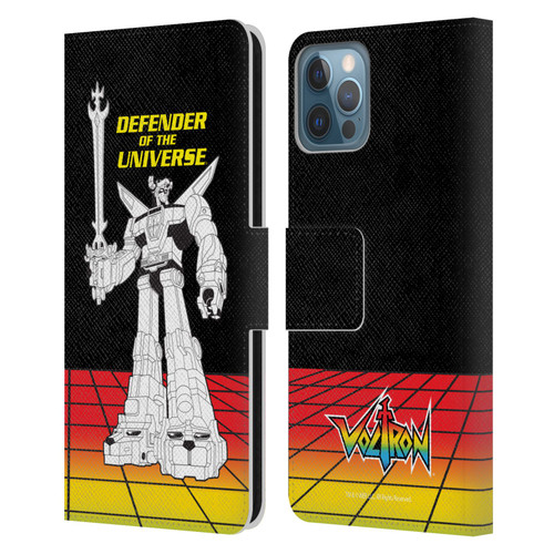 Voltron Graphics Defender Universe Retro Leather Book Wallet Case Cover For Apple iPhone 12 / iPhone 12 Pro
