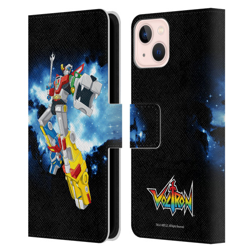 Voltron Graphics Galaxy Nebula Robot Leather Book Wallet Case Cover For Apple iPhone 13