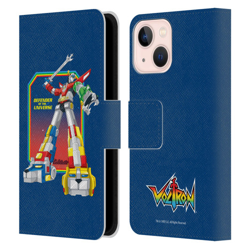 Voltron Graphics Defender Of Universe Plain Leather Book Wallet Case Cover For Apple iPhone 13 Mini