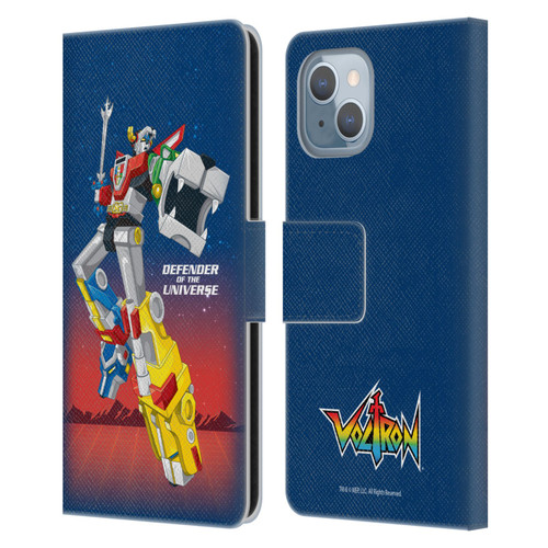 Voltron Graphics Defender Of Universe Gradient Leather Book Wallet Case Cover For Apple iPhone 14