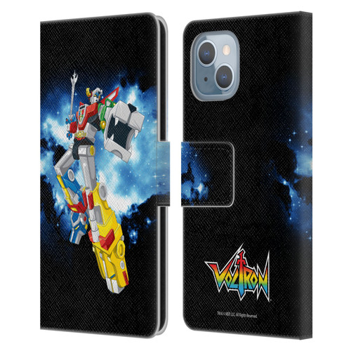 Voltron Graphics Galaxy Nebula Robot Leather Book Wallet Case Cover For Apple iPhone 14