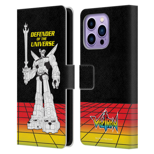 Voltron Graphics Defender Universe Retro Leather Book Wallet Case Cover For Apple iPhone 14 Pro Max